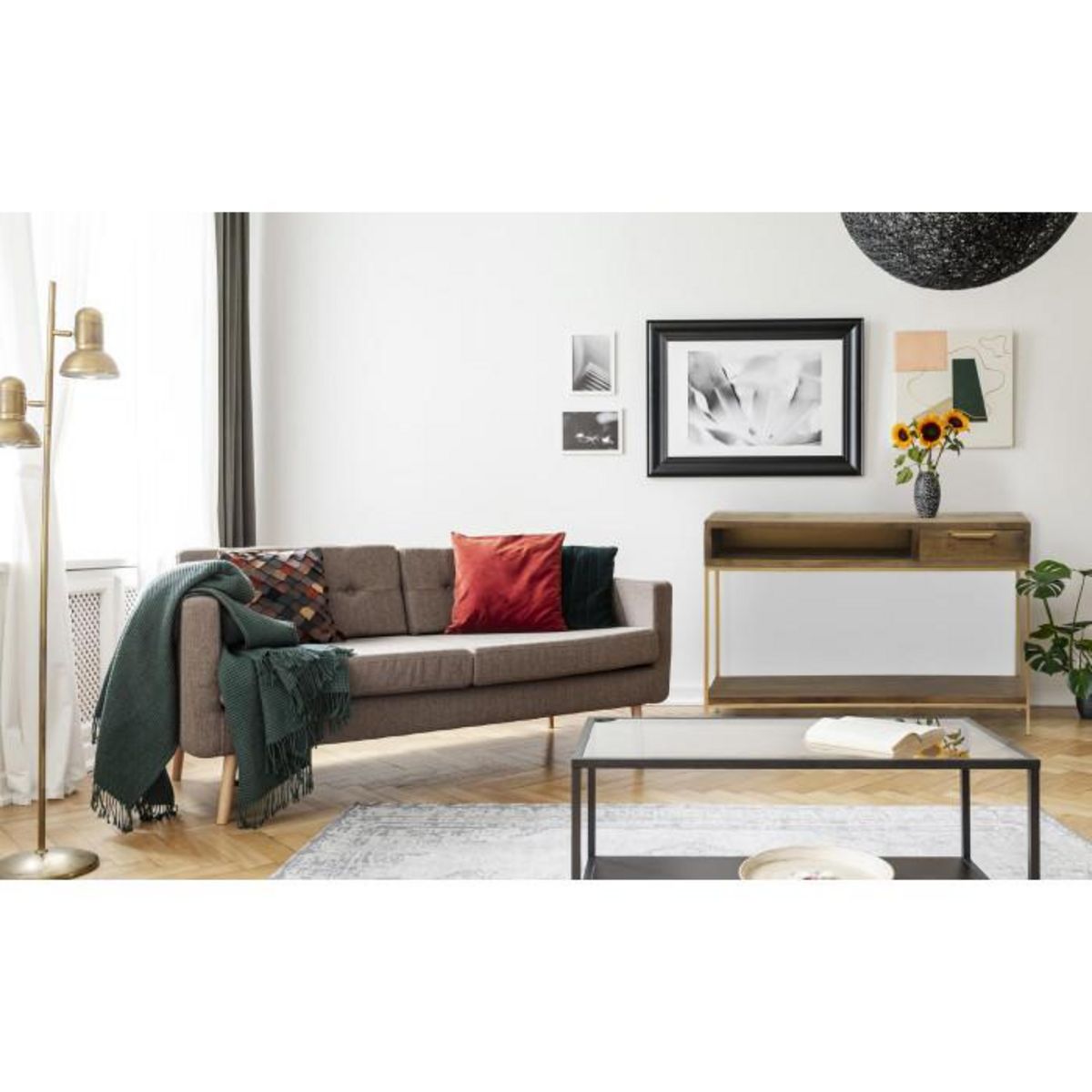 Paris Prix Console Design  Firmin  120m Marron & Or