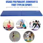 HOMCOM Tapis de gymnastique yoga pilates fitness pliable portable grand confort 180L x 60l x 5H cm revêtement synthétique bleu