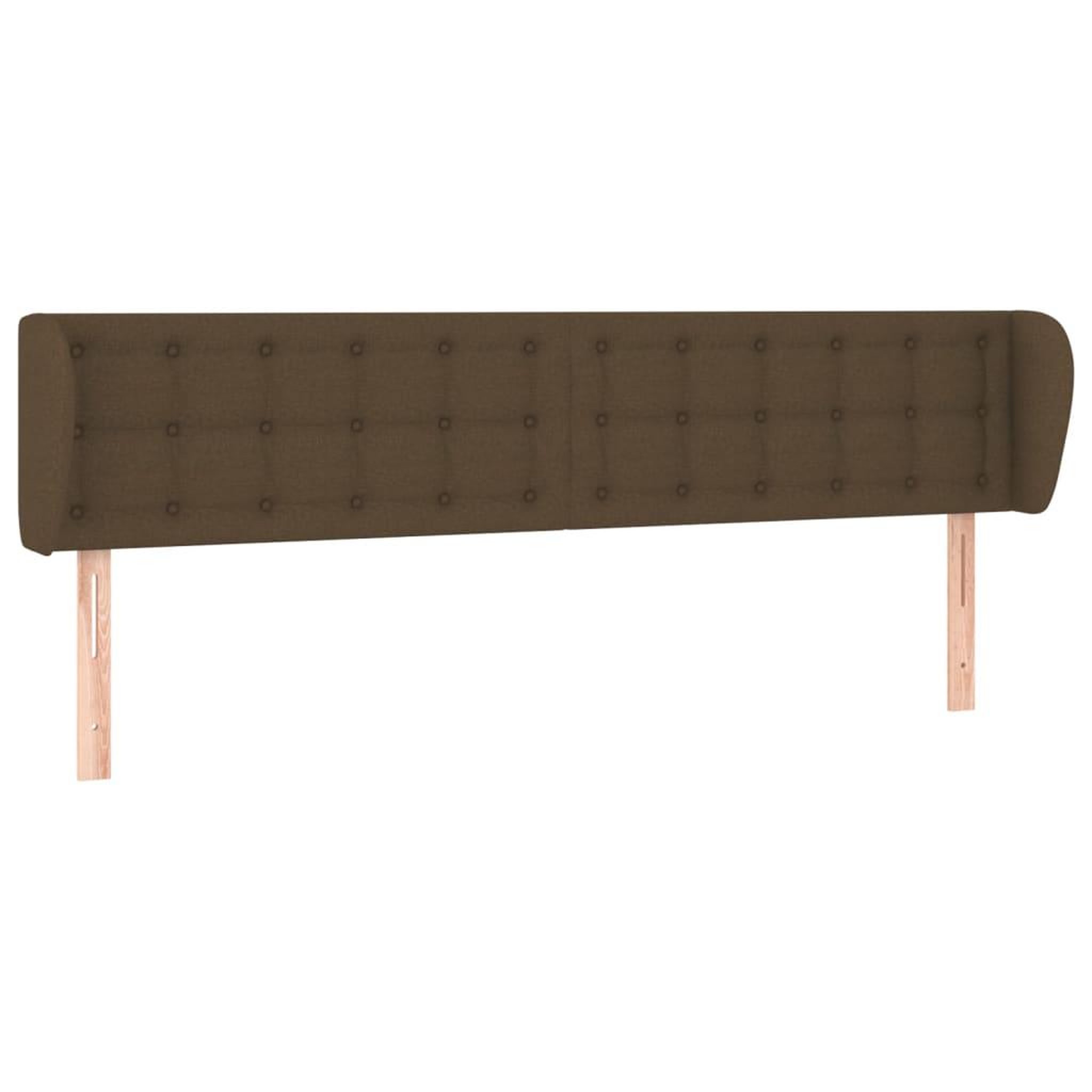 Voir la diapositive 2 : VIDAXL Tete de lit avec oreilles Marron fonce 203x23x78/88 cm Tissu