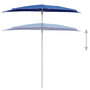 Voir la diapositive 4 : VIDAXL Demi-parasol de jardin avec mat 180x90 cm bleu azure