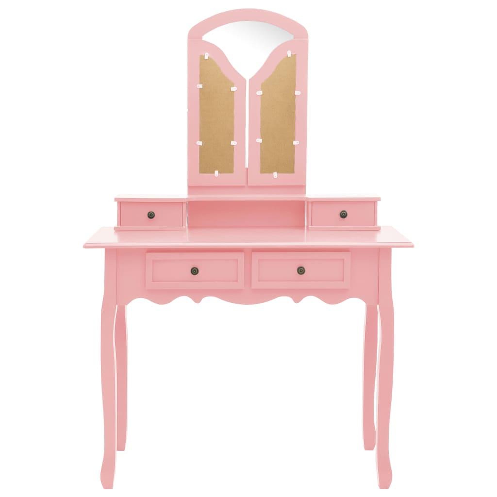 Voir la diapositive 4 : VIDAXL Ensemble de coiffeuse et tabouret Rose 100x40x146 cm Paulownia