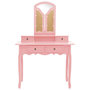 Voir la diapositive 4 : VIDAXL Ensemble de coiffeuse et tabouret Rose 100x40x146 cm Paulownia
