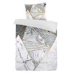 Paris Prix Parure de Lit 2 Pièces  Bavaria  140x200cm Gris & Or