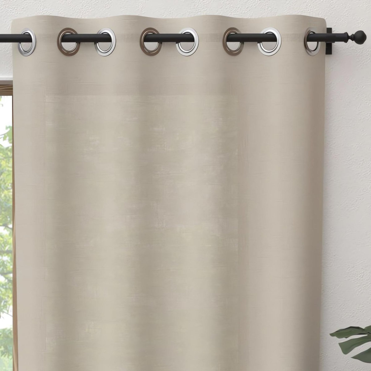 SOLEIL D'OCRE Rideau à oeillets pur coton PANAMA, par Soleil d'Ocre