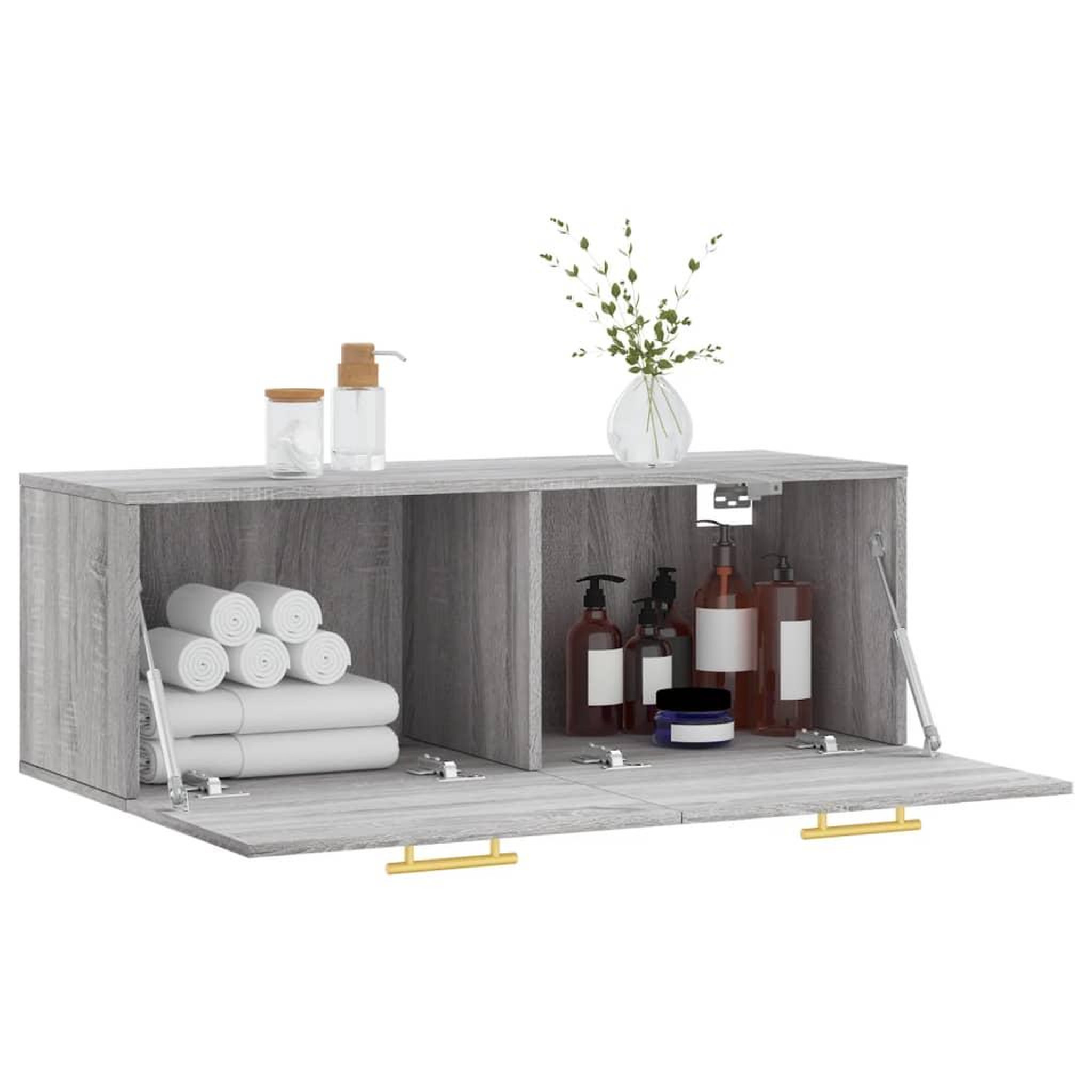 Voir la diapositive 4 : VIDAXL Armoire murale sonoma gris 100x36,5x35 cm bois d'ingenierie