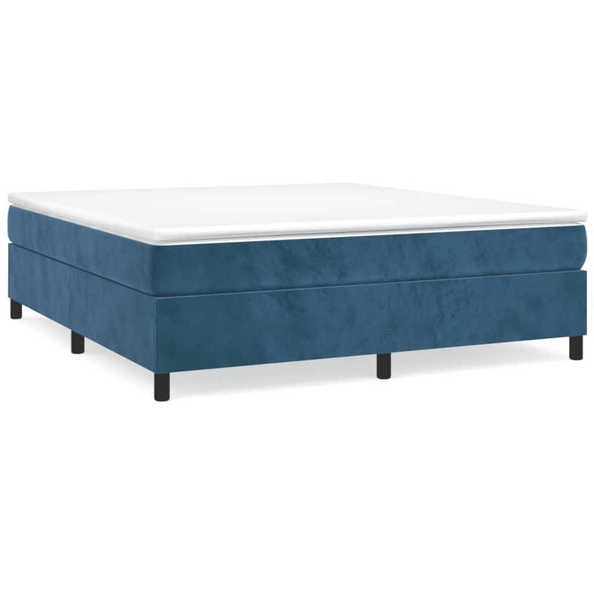 VIDAXL Sommier a lattes de lit et matelas Bleu fonce 200x200cm Velours