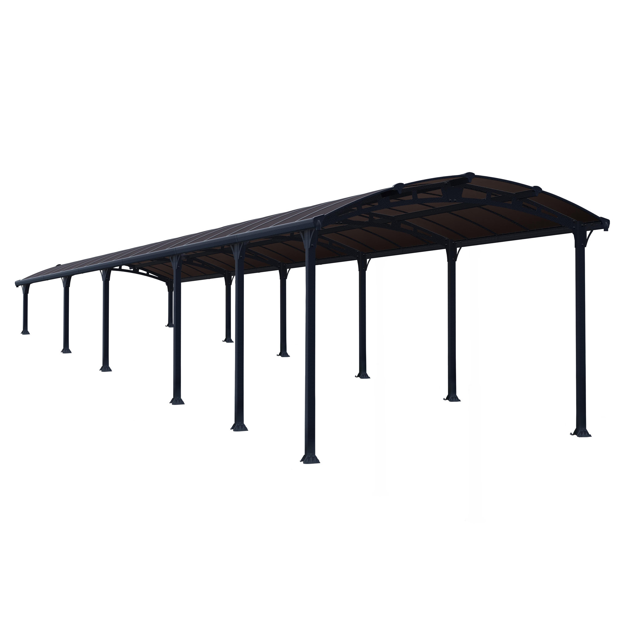Voir la diapositive 2 : Canopia by PALRAM Carport en aluminium ARCADIA 12700 - 40,3 m² - gris