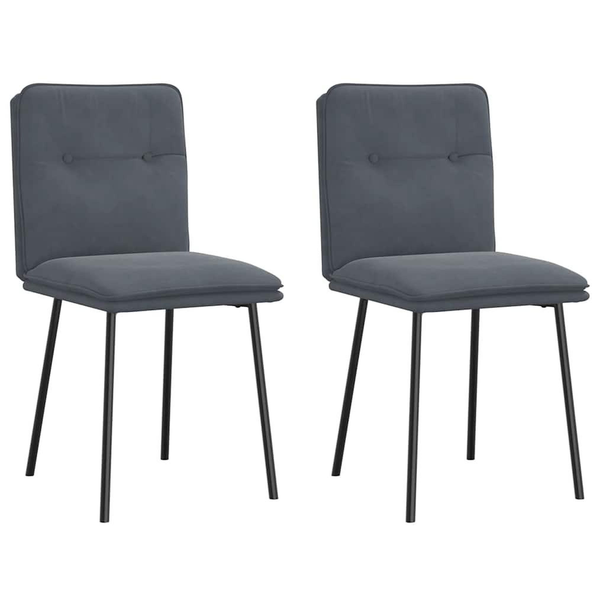 VIDAXL Chaises a manger lot de 2 Gris fonce Velours