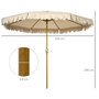 Voir la diapositive 3 : OUTSUNNY Parasol octogonal inclinable Ø 2,64 x 2,4H m mât acier aspect bois polyester haute densité 180 g/m² beige