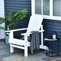 Voir la diapositive 2 : OUTSUNNY Fauteuil de jardin Adirondack chaise longue inclinable en bois 97L x 73l x 93H cm blanc