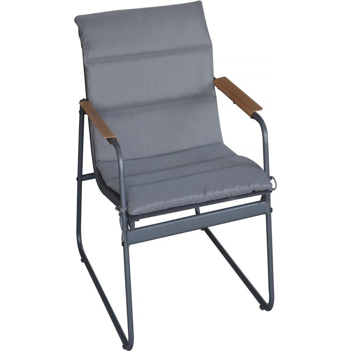 Habitat et Jardin Salon de jardin avec coussins en métal  Bastia  - 4 places - Gris