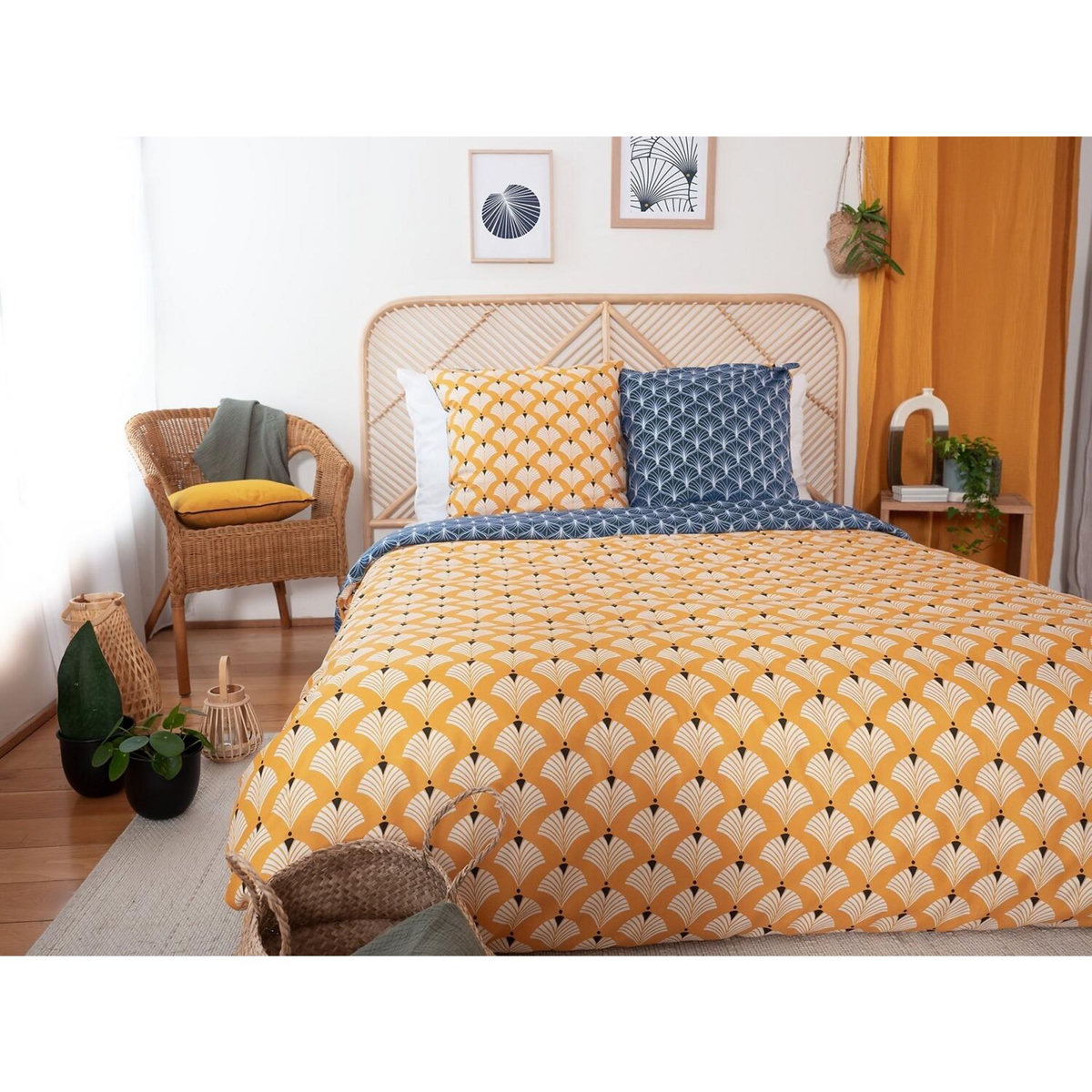 Home collection Parure housse de couette 140x200cm - 100%microfibre 72gsm pania