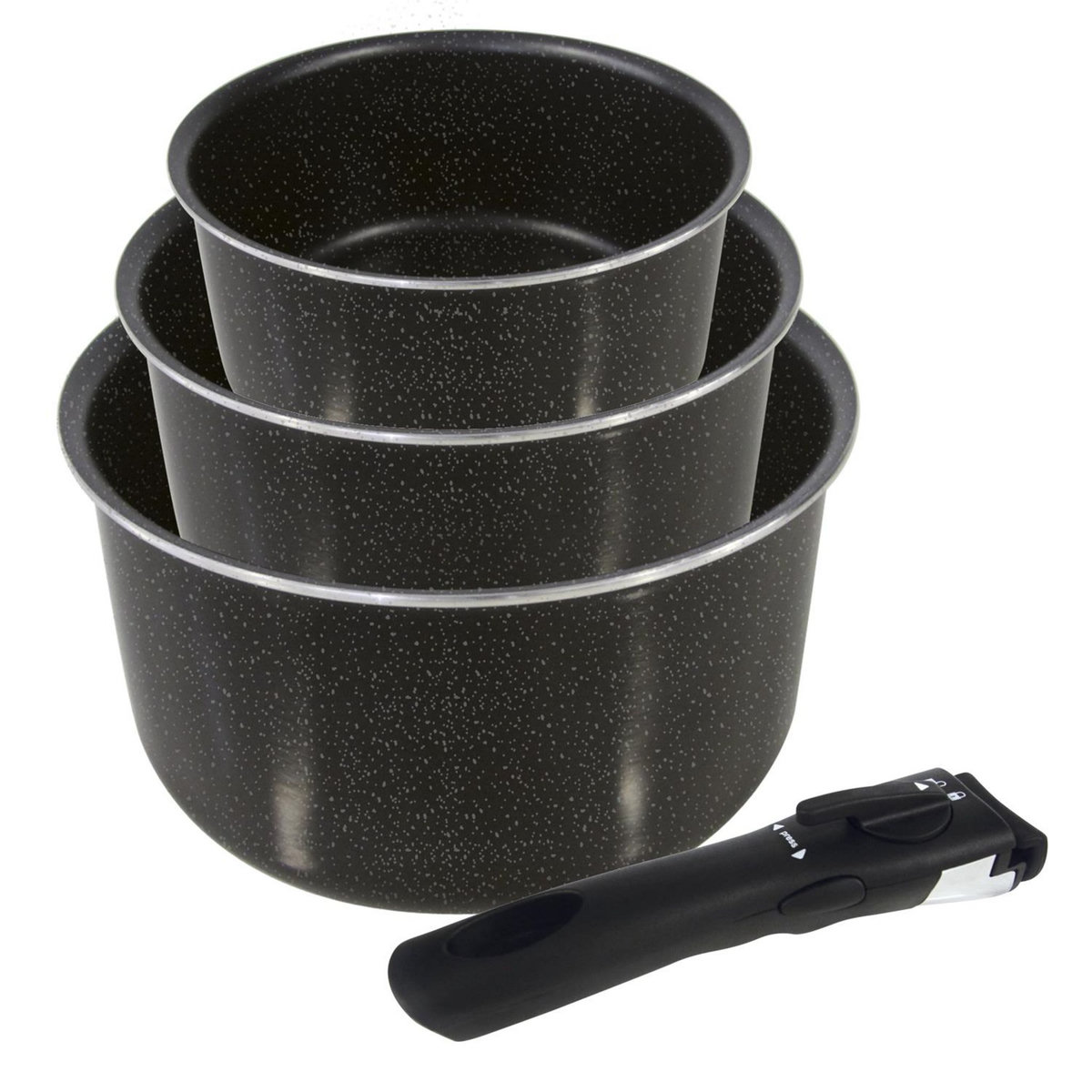 Serie 3 Casseroles Inox Rev. + Manche Amo
