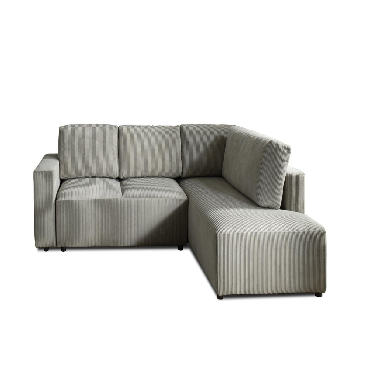 LISA DESIGN Livy - canapé d'angle convertible - avec coffre - en velours côtelé - 5 places - droit
