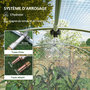 Voir la diapositive 4 : OUTSUNNY Serre de jardin tunnel 12 m² système d'arrosage intégré acier renforcé PE haute densité vert