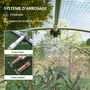 Voir la diapositive 4 : OUTSUNNY Serre de jardin tunnel 12 m² système d'arrosage intégré acier renforcé PE haute densité vert