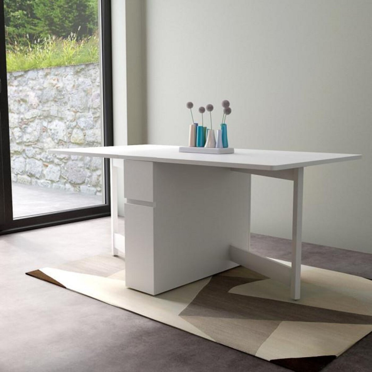 Paris Prix Table Console Pliante  Kungla  170cm Bouleau Blanc