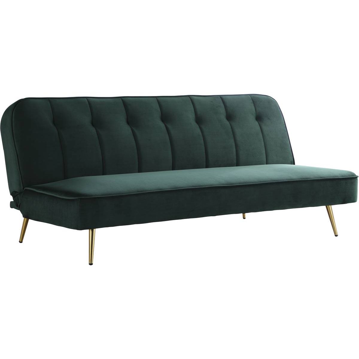 Habitat et Jardin Canapé Clic Clac velours  James  - 180 x  83 x 75 cm - 3 places - Vert foncé.