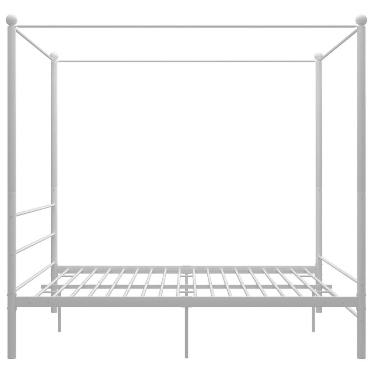 VIDAXL Cadre de lit a baldaquin sans matelas blanc metal 180x200 cm
