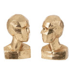 Paris Prix Lot de 2 Serre-Livres  Tête Géométrique  20cm Or