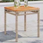 VIDAXL Table de jardin melange beige 38x38x42 cm rotin et bois acacia