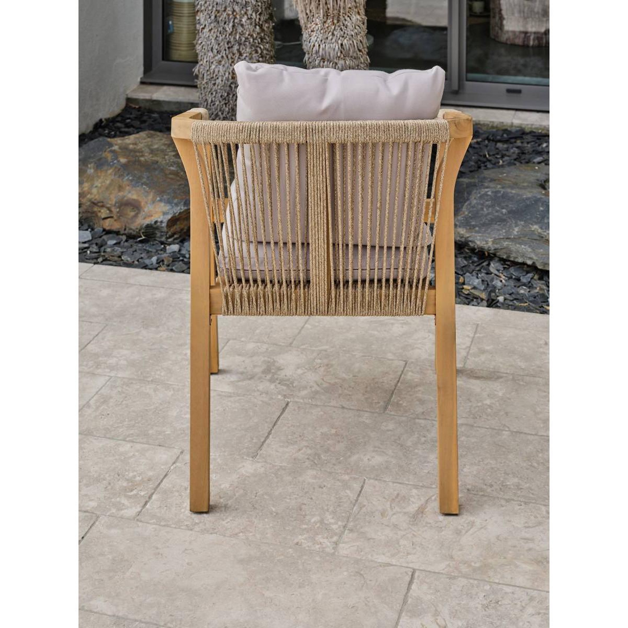 Voir la diapositive 6 : DCB GARDEN Lot de 2 Fauteuils de Jardin  Serena  75cm Naturel