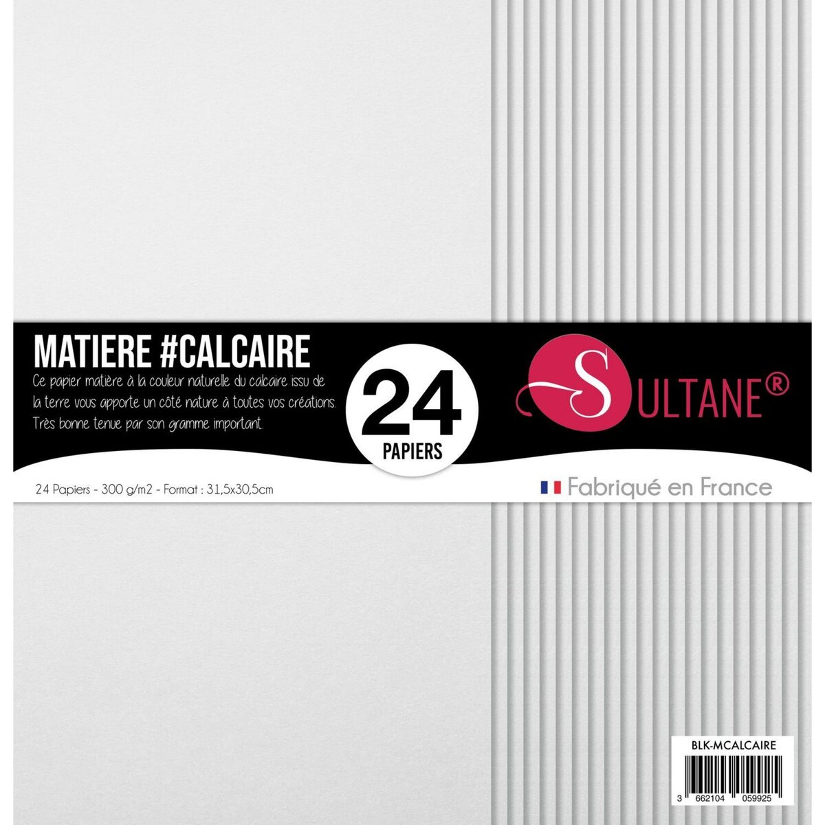  24 papiers Scrapbooking Calcaire - 300g/m2, H : 30,5 cm