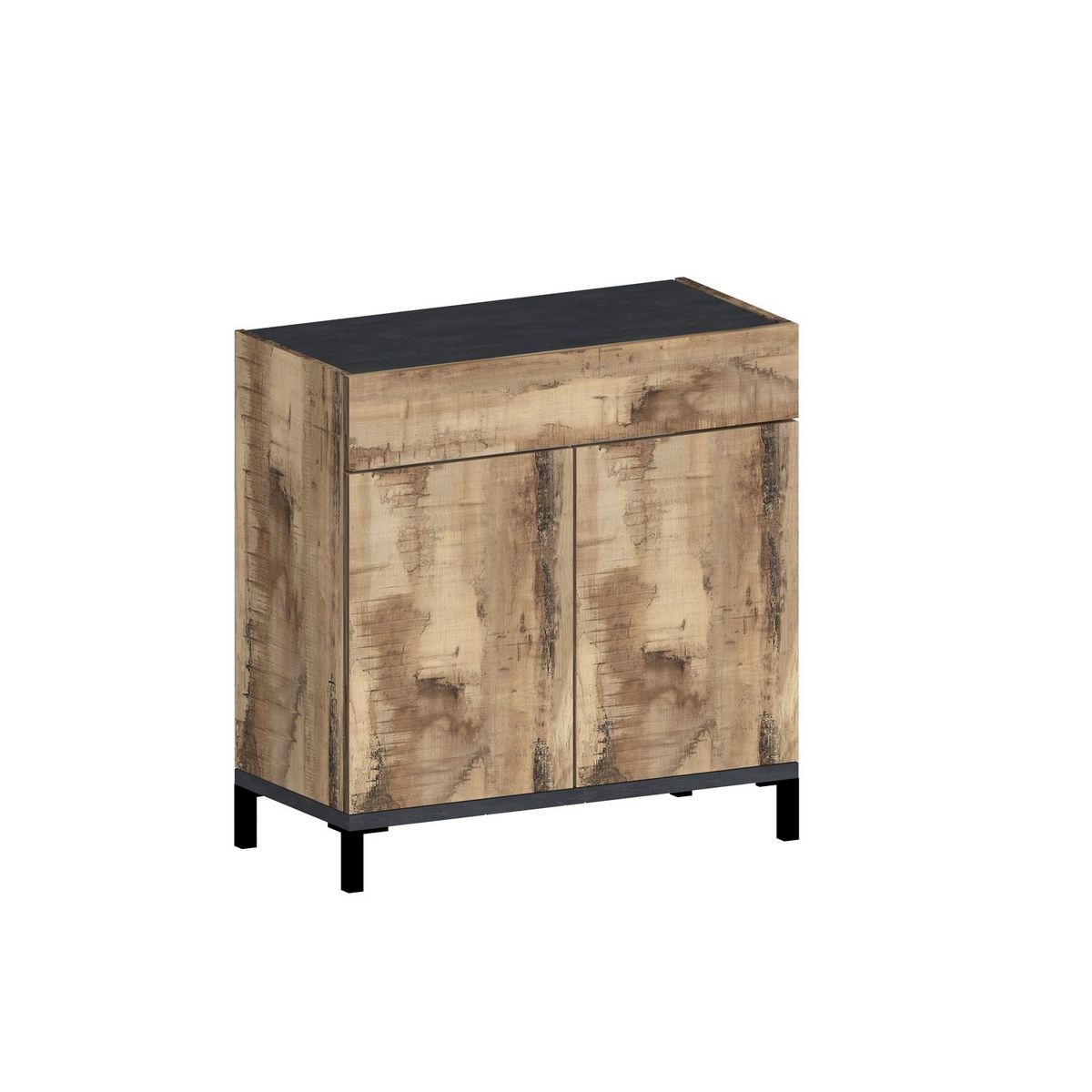 Commode meuble à chaussures 2 portes 1 tiroir L80cm BARI