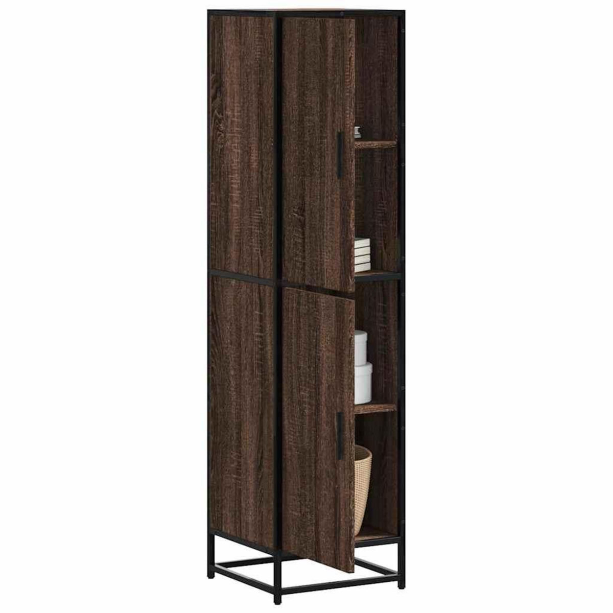 VIDAXL Buffet haut chene marron 35,5x35x139 cm bois d'ingenierie metal