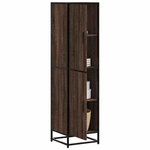 VIDAXL Buffet haut chene marron 35,5x35x139 cm bois d'ingenierie metal