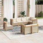 VIDAXL Salon de jardin avec coussins 8 pcs beige resine tressee