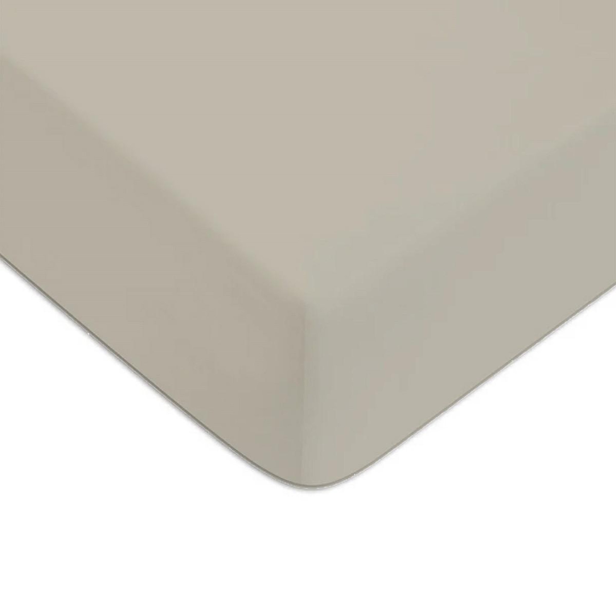 Voir la diapositive 1 : FUTURE HOME Drap housse en coton 57 fils beige gris beige 160x200cm