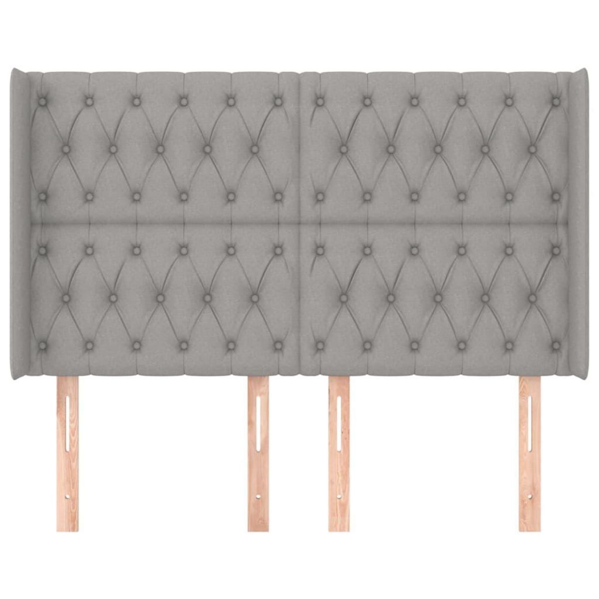 VIDAXL Tete de lit avec oreilles Gris clair 163x16x118/128 cm Tissu