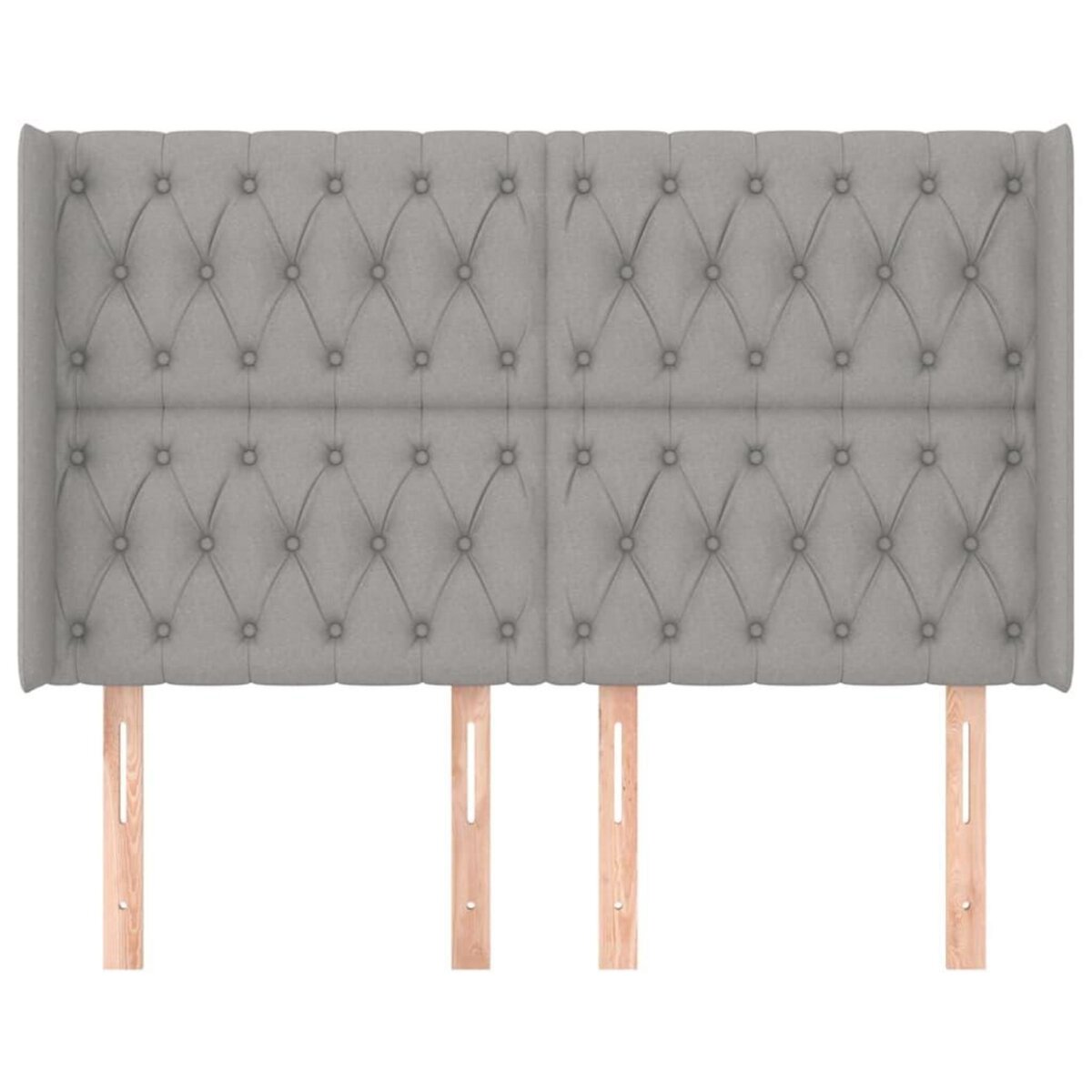 VIDAXL Tete de lit avec oreilles Gris clair 163x16x118/128 cm Tissu