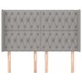 Voir la diapositive 3 : VIDAXL Tete de lit avec oreilles Gris clair 163x16x118/128 cm Tissu