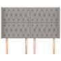 Voir la diapositive 3 : VIDAXL Tete de lit avec oreilles Gris clair 163x16x118/128 cm Tissu