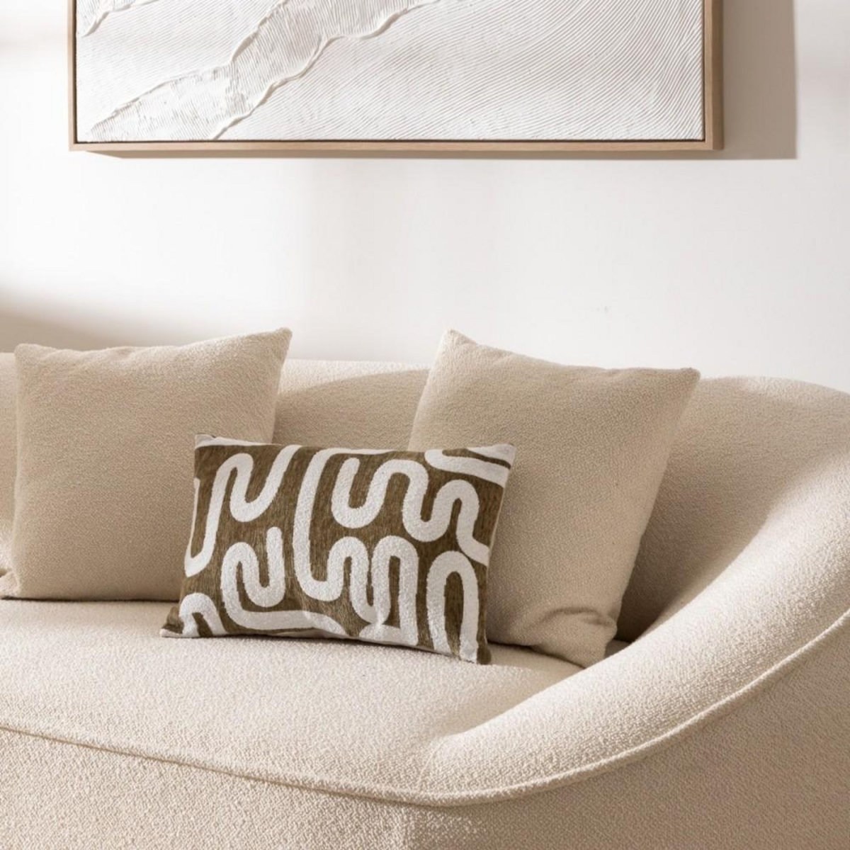 ATMOSPHERA Housse de coussin chenille 30x50 Kaki