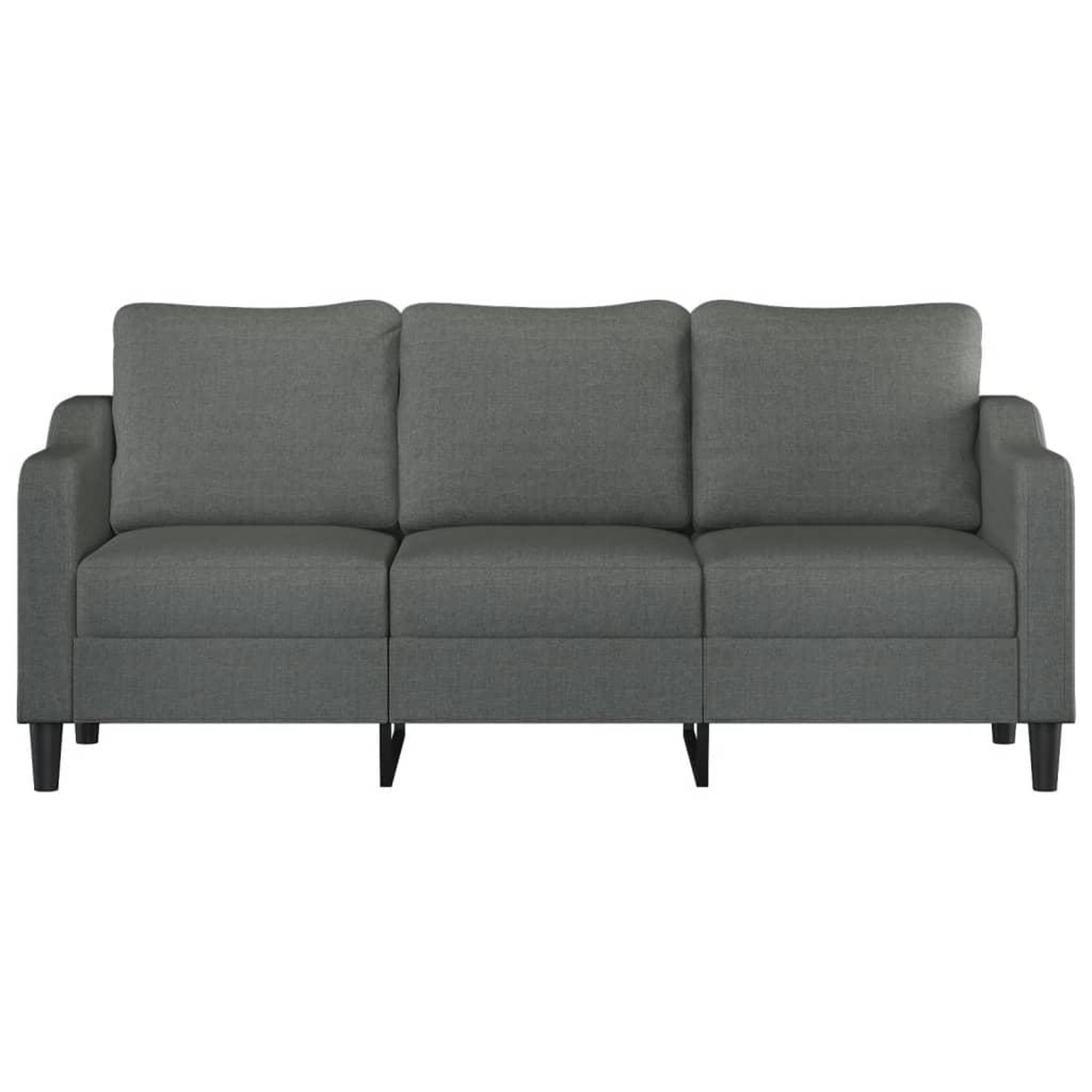 Voir la diapositive 3 : VIDAXL Canape a 3 places Gris fonce 180 cm Tissu