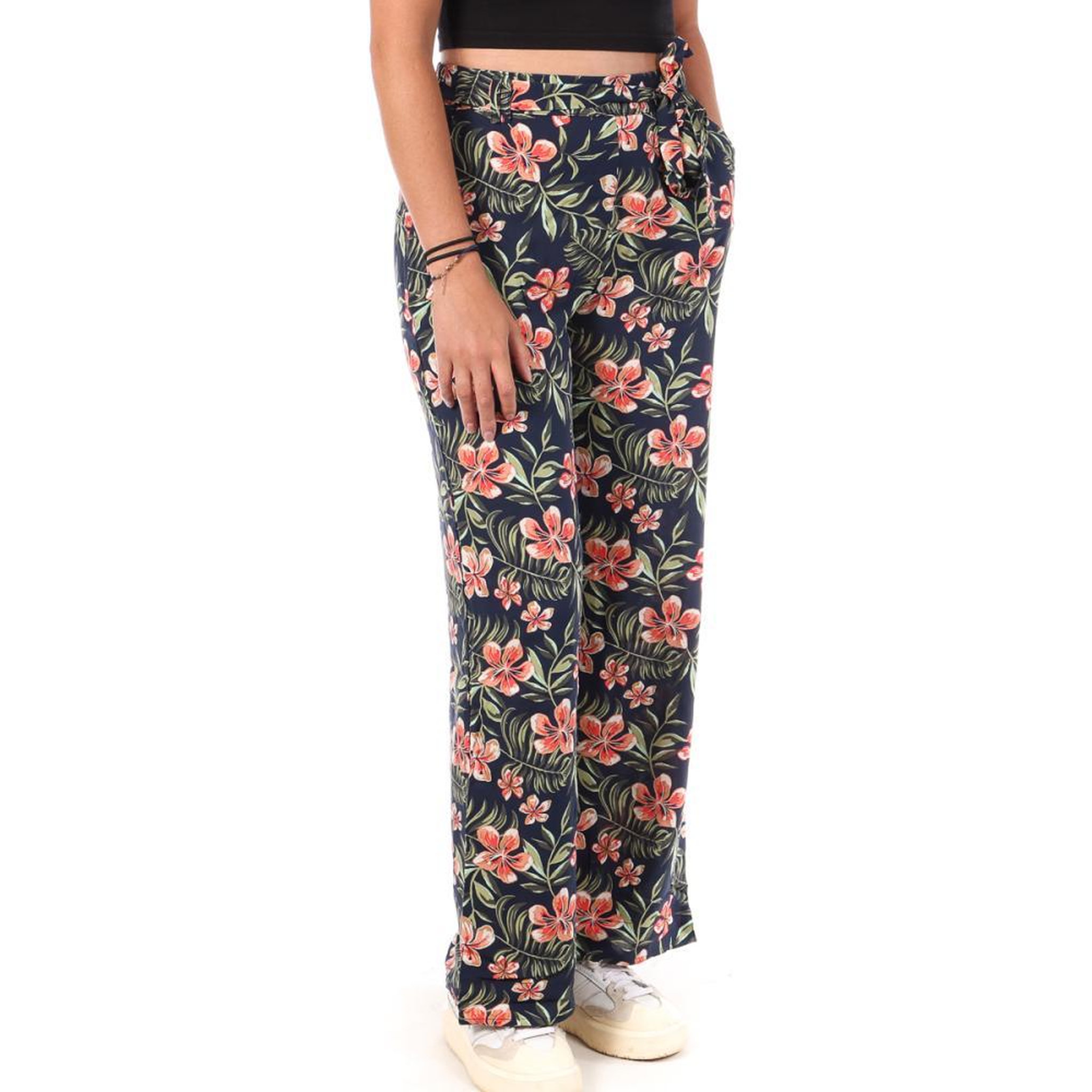 Voir la diapositive 1 : Only Pantalon Marine à Fleurs Femme Only Nova Life Palazzo