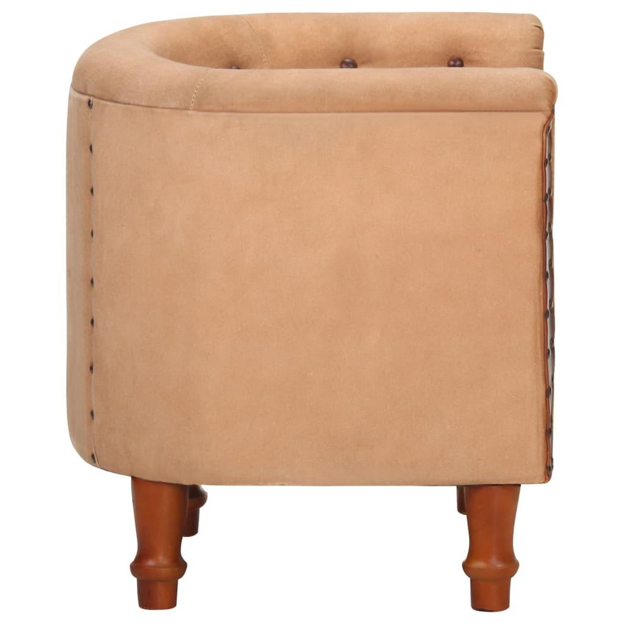 Voir la diapositive 3 : VIDAXL Chaise cabriolet marron cuir veritable bois de manguier massif