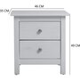 Voir la diapositive 4 : VS VENTA-STOCK Table Chevet 2 tiroirs Betty Blanc, Fabriqué en Bois de pin Massif