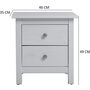 Voir la diapositive 4 : VS VENTA-STOCK Table Chevet 2 tiroirs Betty Blanc, Fabriqué en Bois de pin Massif