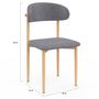 Voir la diapositive 5 : ID MARKET Lot de 6 chaises scandinaves CELESTINE en tissu gris clair effet chiné pour salle à manger