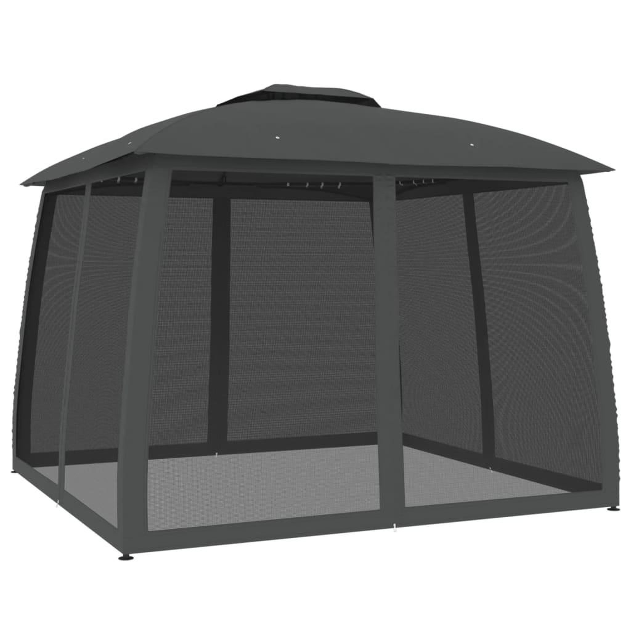 Voir la diapositive 2 : VIDAXL Tonnelle avec double toit et parois en filet anthracite acier