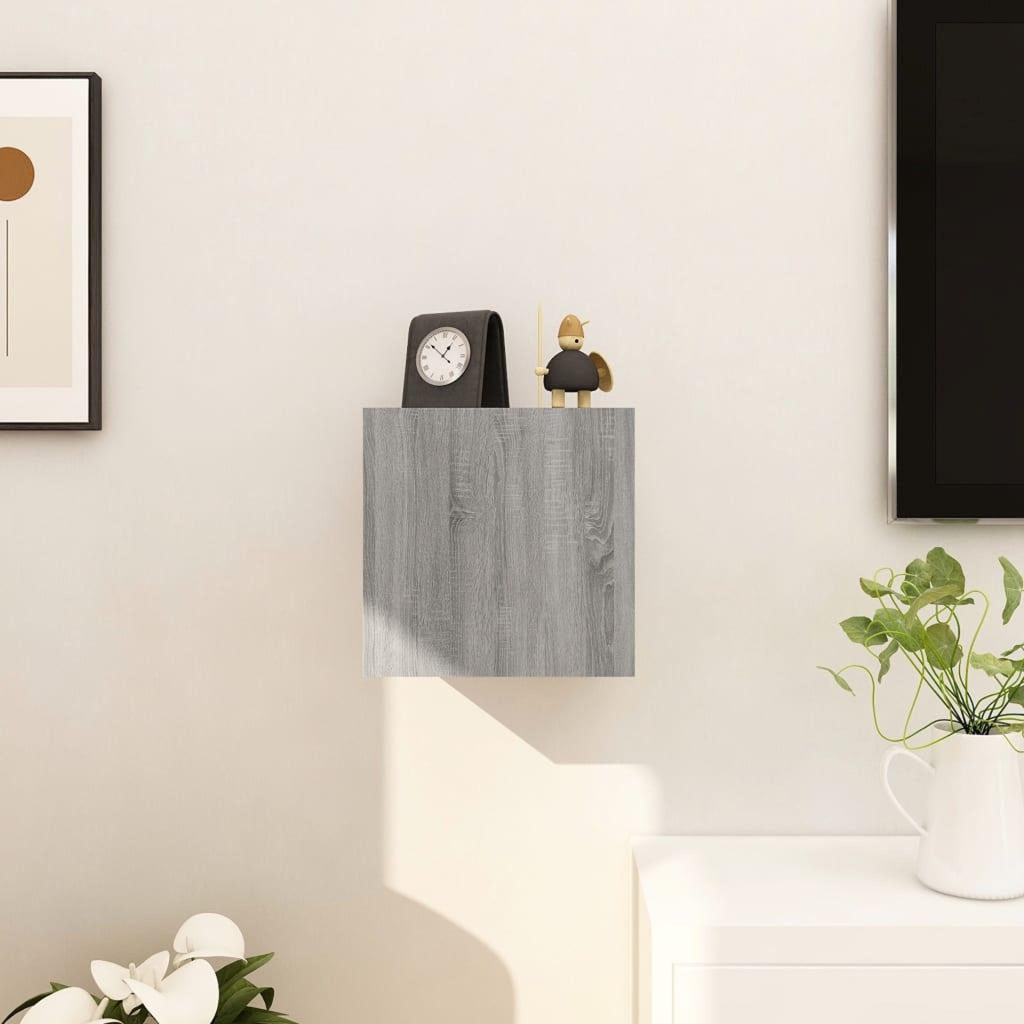 Voir la diapositive 3 : VIDAXL Meuble TV mural Sonoma gris 30,5x30x30 cm