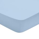 DODO Drap Housse Studio Coton Givre. Coloris disponibles : Bleu