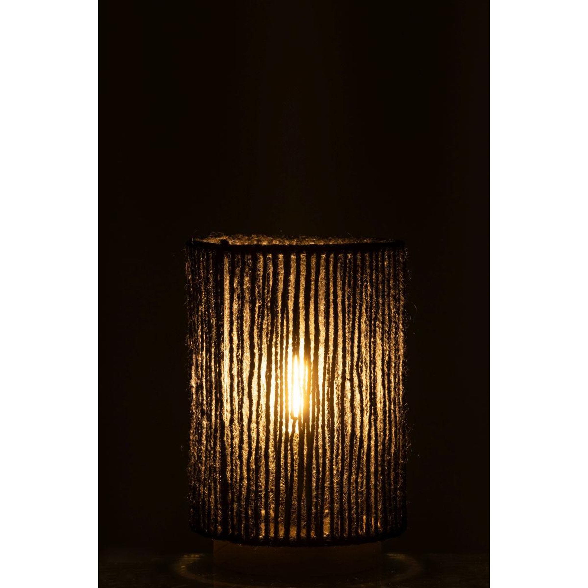 Voir la diapositive 3 : J-LINE Lampe à poser cylindrique à led  roslyn  20cm noir