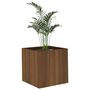 Voir la diapositive 2 : VIDAXL Jardiniere Chene marron 40x40x40 cm Bois d'ingenierie