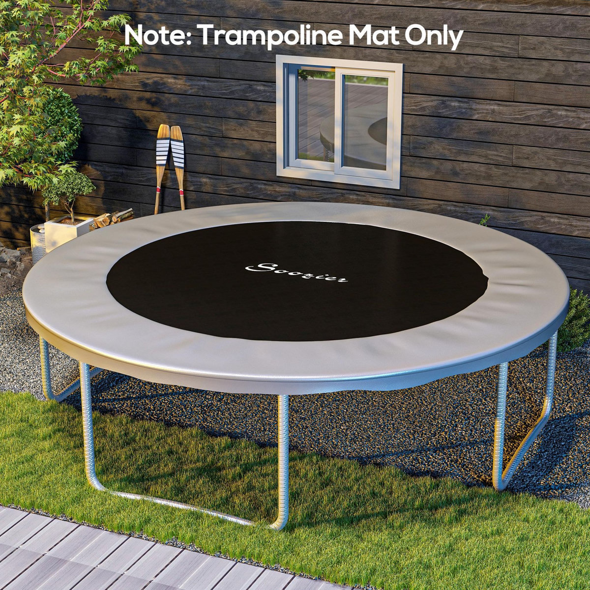 HOMCOM Tapis de rechange trampoline Ø 4,3 m ressorts 14 cm outil 80 crochets en V inclus