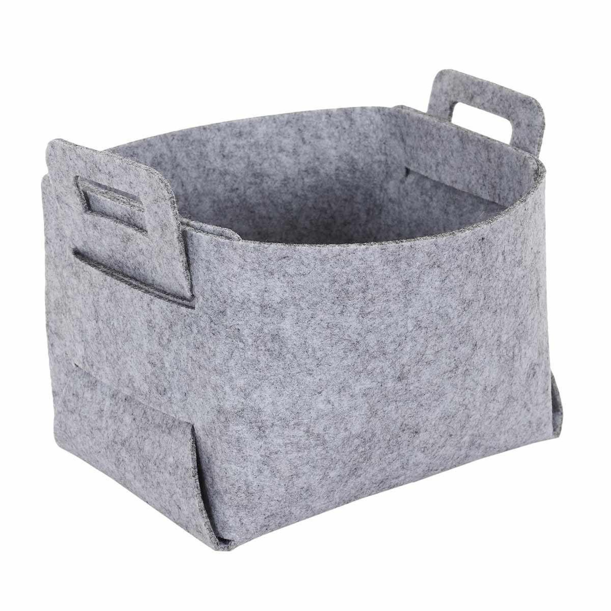 Voir la diapositive 2 : The Home Deco Factory Panier de rangement  feutre pliable  20cm gris